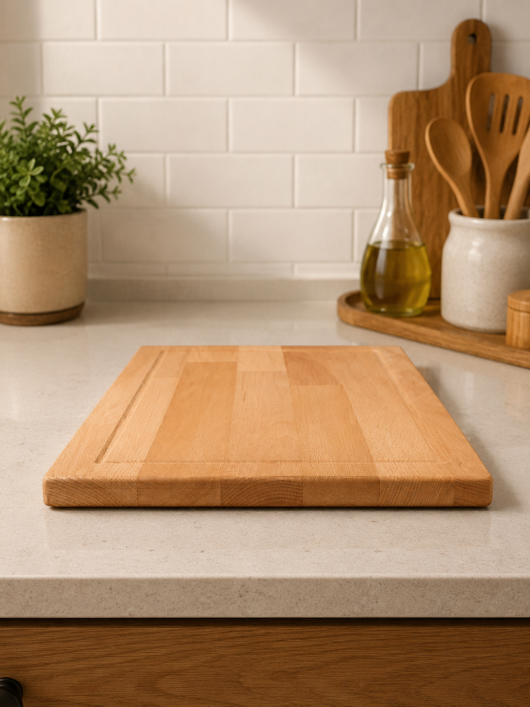 Kayın ağacı kesme tahtası 30x40 cm, LFGB onaylı, doğal yağ ile işlenmiş – Koçak Wood